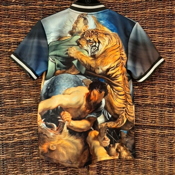 RS1NE Shirt Large Rise As One Beast Streetwear Emo Artsy Tiger Gothic Punk Goth - Picture 2 of 10